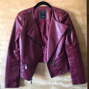 Needs repair - GUESS Brick Red Faux Leather Moto Jacket - Small